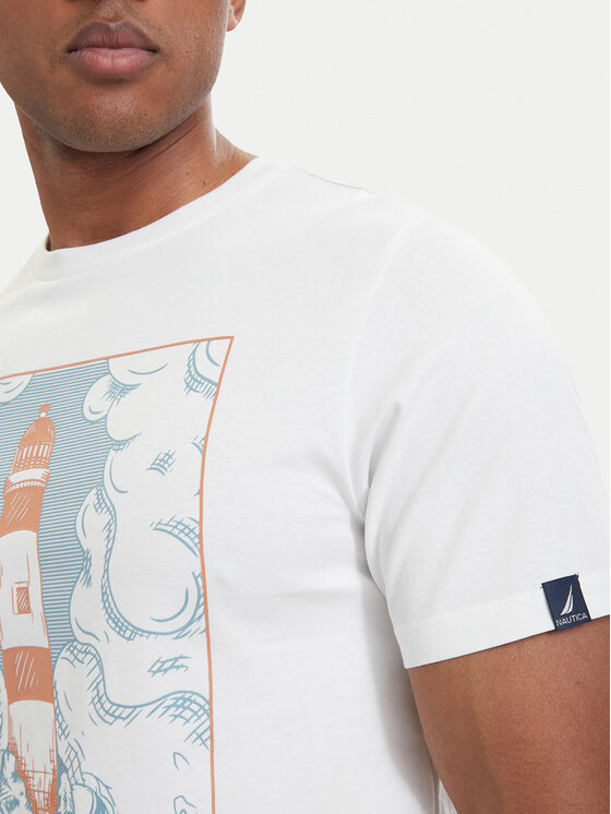Nautica Nautica T-Shirt NAUTICA-W126-NAMTS-1012-01P Biały Regular Fit