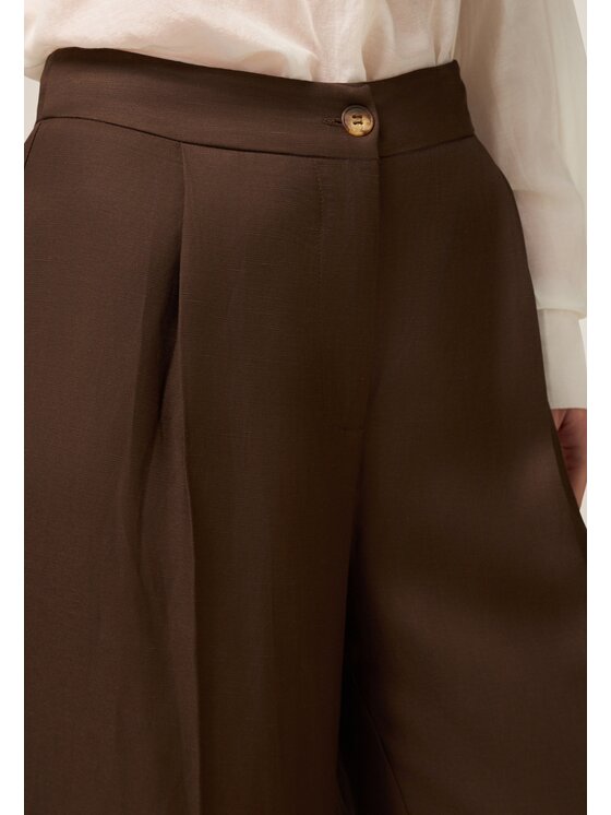 Oltre Oltre Pantaloni di tessuto P088R008844N022 Marrone Baggy Fit