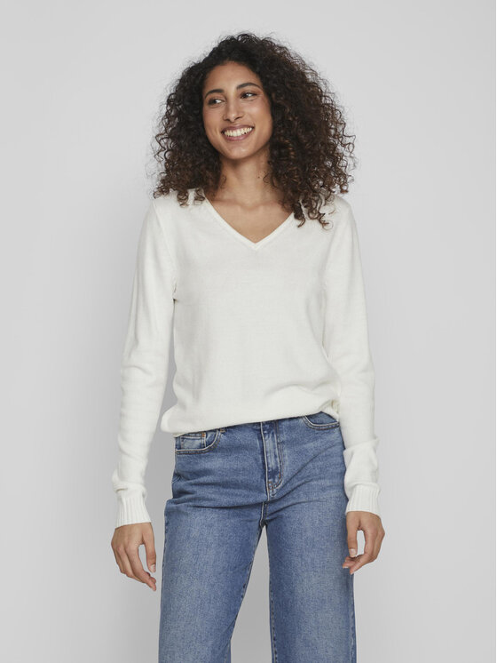 Vila Sveter Ril 14042769 Biela Regular Fit