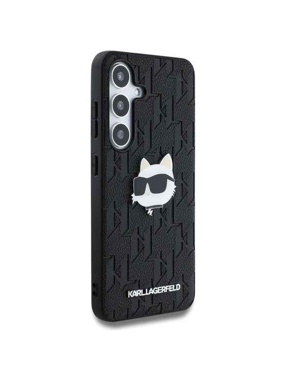KARL LAGERFELD KARL LAGERFELD Etui na telefon Leather Monogram Pin Logo Choupette Head Czarny