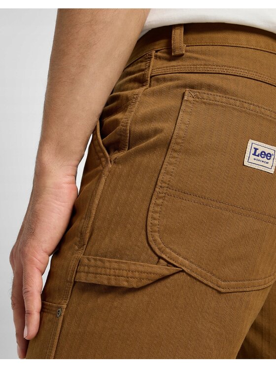 Lee Lee Spodnie materiałowe Double Knee Carpenter Brązowy Straight Fit