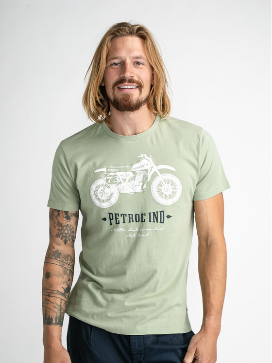 Petrol Industries T-Shirt M-1030-TSR707 Zielony Regular Fit