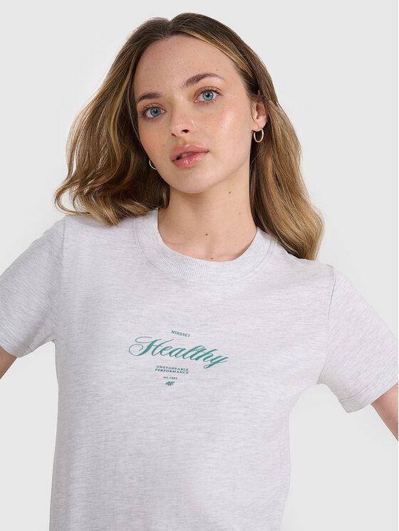 4F 4F T-Shirt MIDSHOP TEXTILE Szary jasny Regular Fit