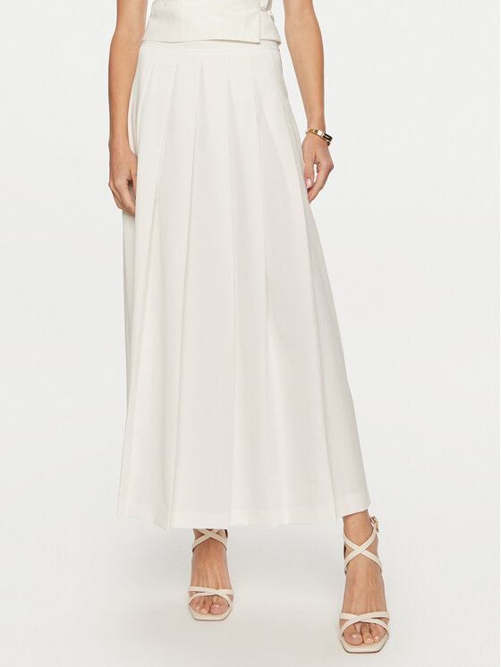ViCOLO ViCOLO Плисирана пола TB0979 Бял Relaxed Fit