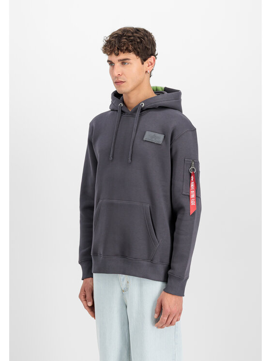 Alpha Industries Alpha Industries Bluza Red Stripe Hoodie Szary Regular Fit