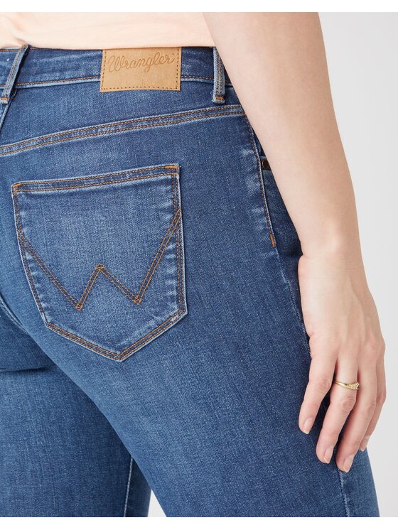 Wrangler Wrangler Jeansy SKINNY Niebieski Skinny Fit