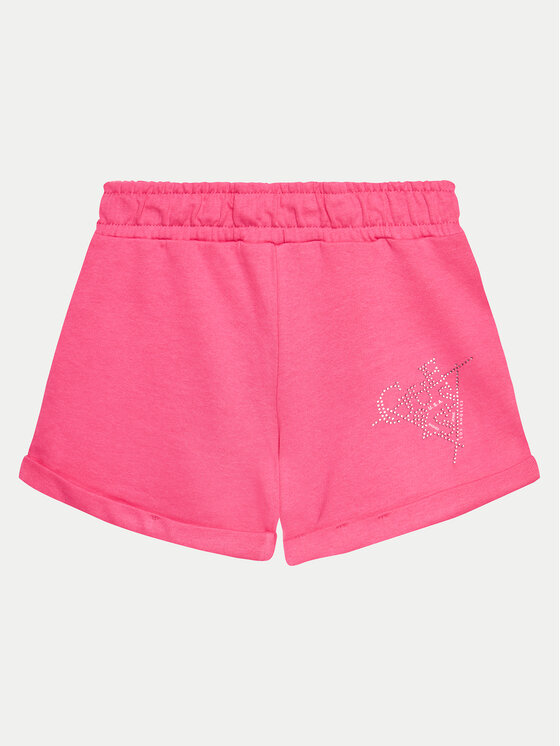 Guess Bavlnené šortky J4GD13 KA6R3 Ružová Regular Fit