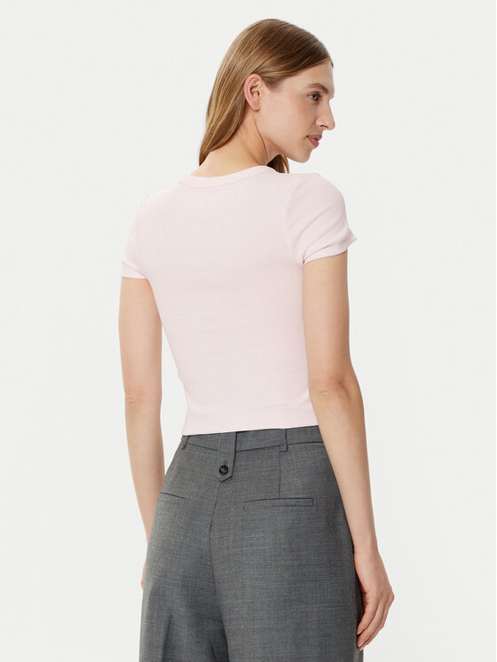 Guess Guess Póló W5RI68KA0H1 Rózsaszín Slim Fit