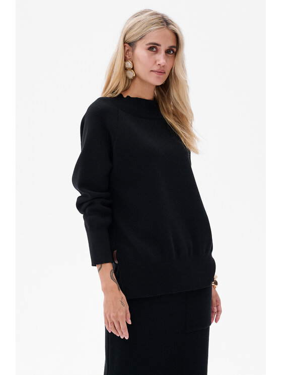 blue shadow blue shadow Sweter Piawa Czarny Regular Fit