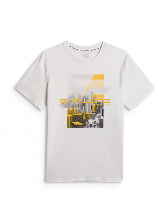 4F 4F T-Shirt CITY Biały Regular Fit