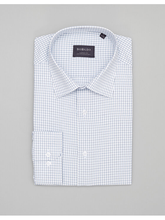 Borgio Borgio Koszula 00455 Niebieski Classic Fit