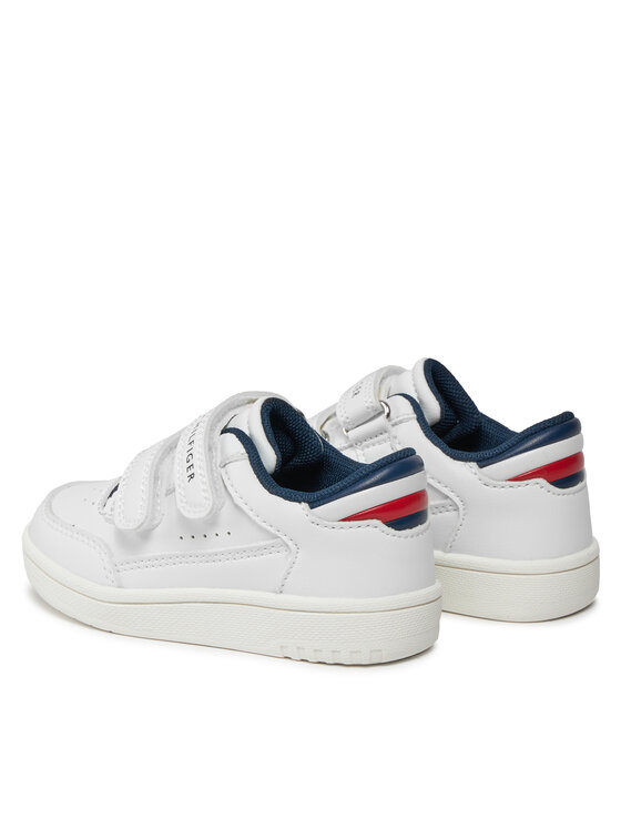 Tommy Hilfiger Tommy Hilfiger Laisvalaikio batai Stripes Low Cut Velcro Sneaker T1X9-33339-1355 M Balta