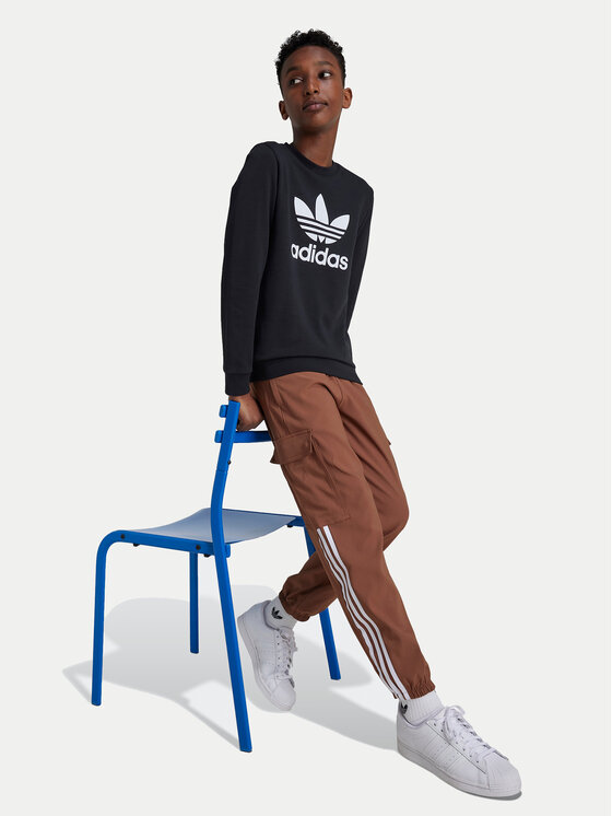 adidas adidas Mikina Trefoil IY7435 Čierna Regular Fit