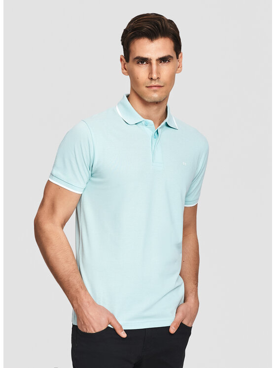 Pako Lorente Pako Lorente Polo P26SF-TX-018 Turkusowy Classic Fit