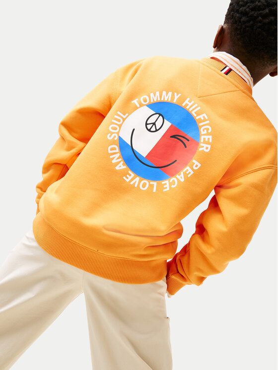 Tommy Hilfiger Tommy Hilfiger Hanorac Smiley Flag KB0KB10258 Portocaliu Regular Fit