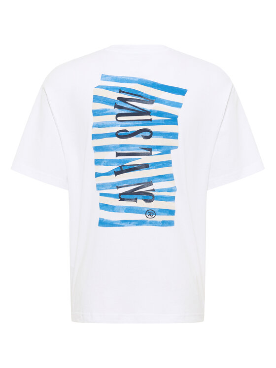 Mustang Mustang Tričko Akron 1016499 Biela Relaxed Fit