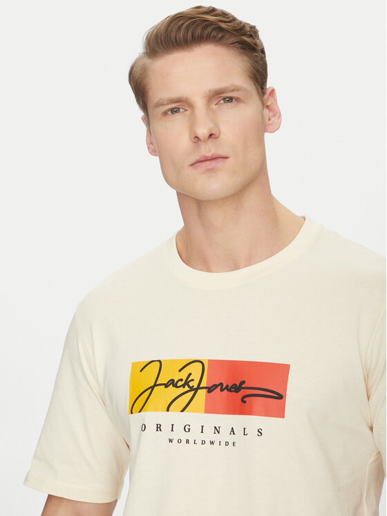 Jack&Jones Jack&Jones T-krekls Frederiksberg 12278266 Écru Regular Fit