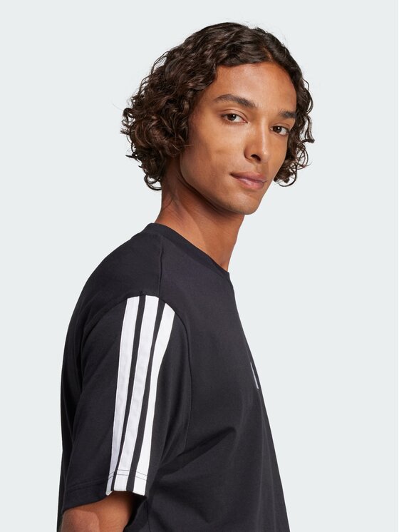 adidas adidas T-Shirt Essentials 3-Stripes Single Jersey Tee Czarny Regular Fit