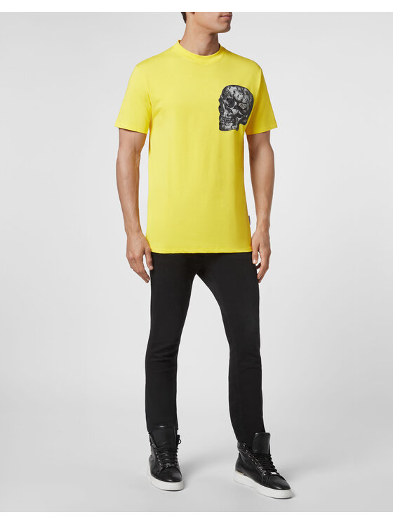 PHILIPP PLEIN PHILIPP PLEIN T-Shirt 30421 Żółty Regular Fit