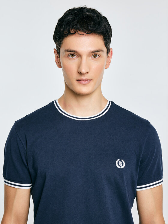 BIG STAR BIG STAR T-Shirt POLIAS Granatowy Basic Fit