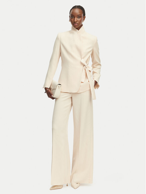 Marella Marella Riidest püksid Stampa 2613131032 Beež Straight Fit