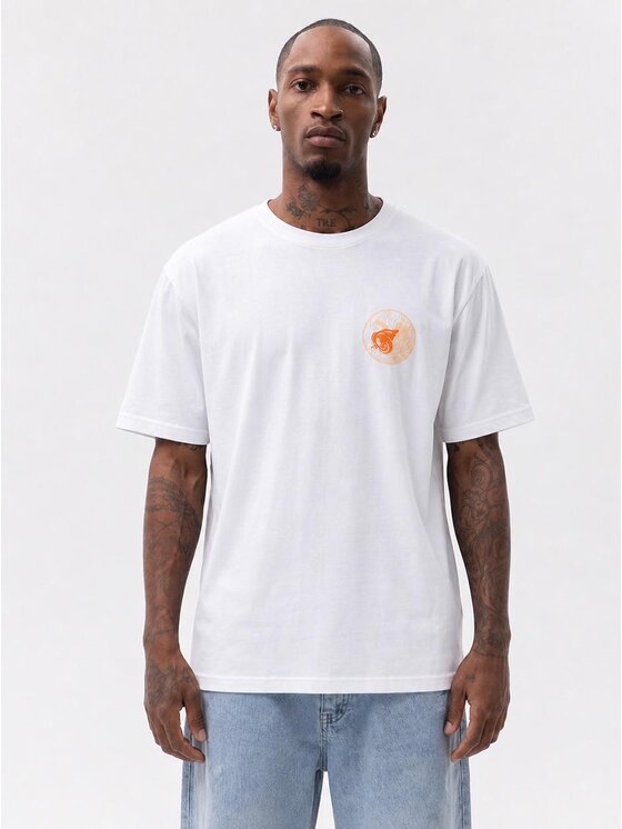 MyStars MyStars T-Shirt Koi Chest 132421 Biały Regular Fit