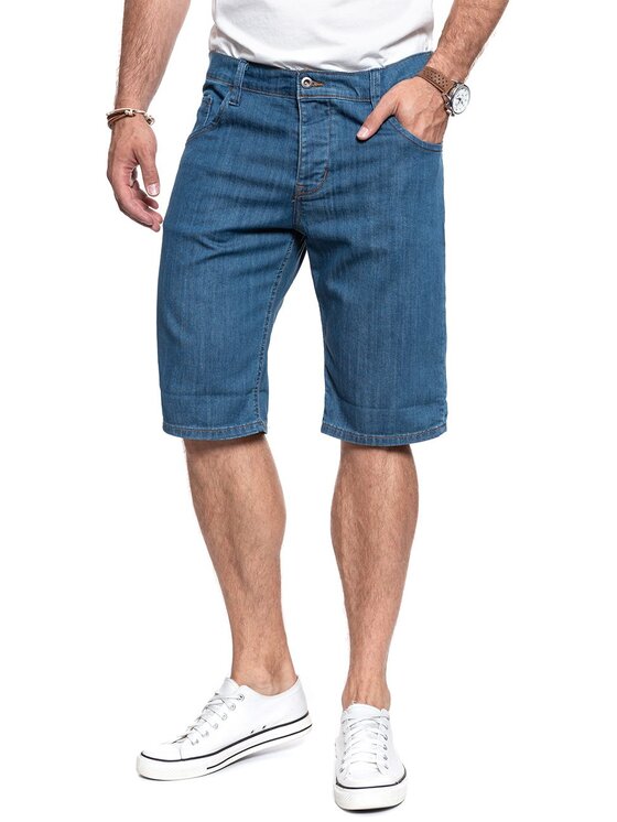 Mustang Mustang Szorty jeansowe 5 POCKET SHORT Niebieski Regular Fit