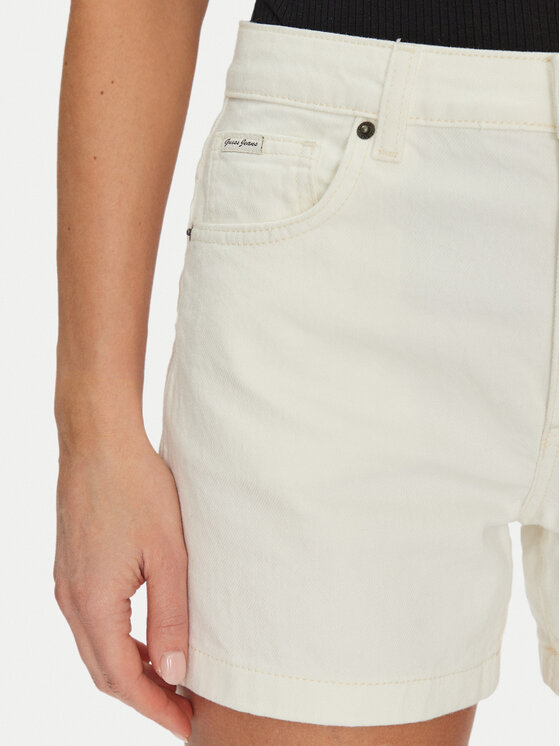 Guess Jeans Guess Jeans Šortky z materiálu W5GD0S D5M62 Bílá Regular Fit