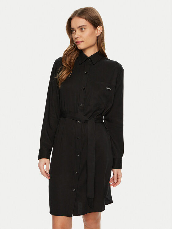 Calvin Klein Jeans Calvin Klein Jeans Рокля тип риза J20J224819 Черен Regular Fit