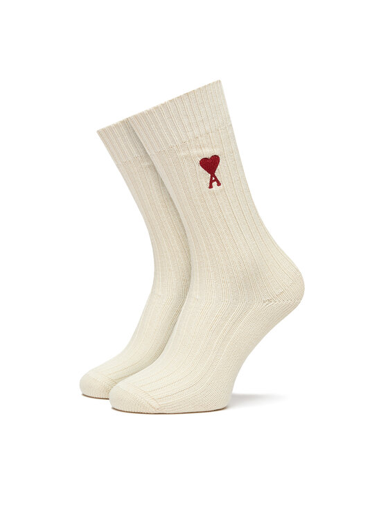 AMI PARIS AMI PARIS Unisex Magasszárú Zokni USC003.379 Ekru