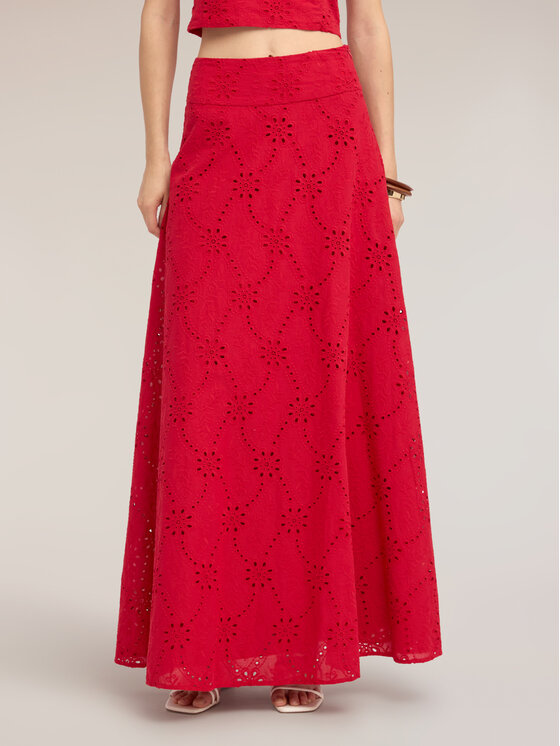 Motivi Motivi Spódnica maxi 1057Q001232N016 Czerwony Flared Fit