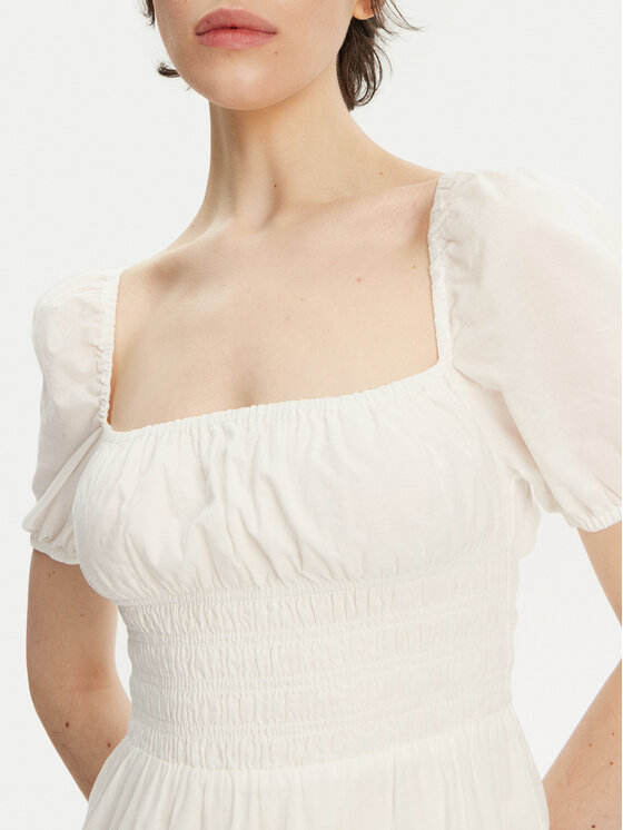 Tommy Jeans Tommy Jeans Rochie de vară Voile DW0DW21334 Alb Regular Fit