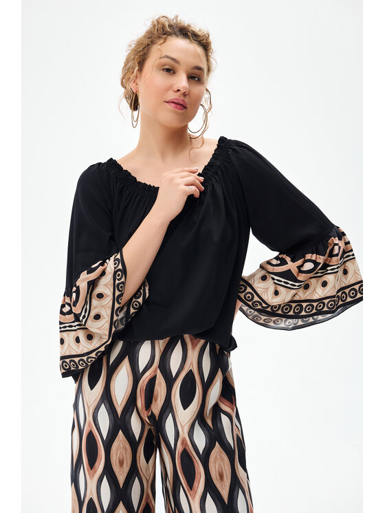 blue shadow blue shadow Bluzka Aurena Czarny Regular Fit