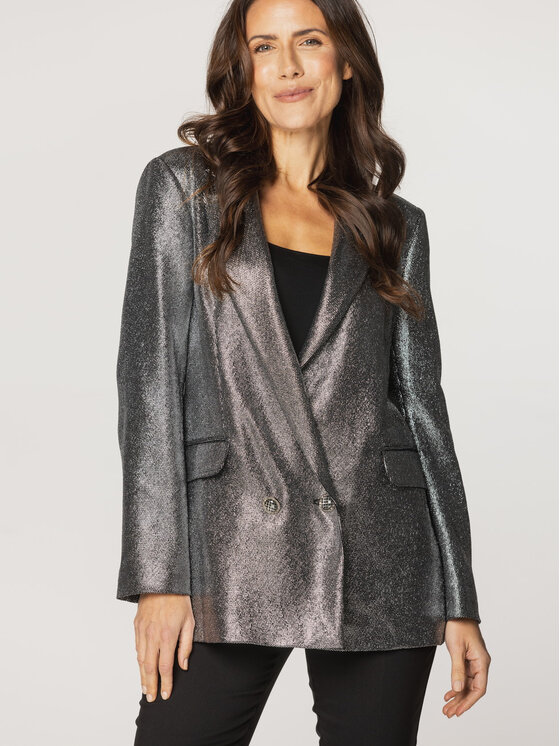 Willsoor Willsoor Marynarka 67670 Srebrny Regular Fit