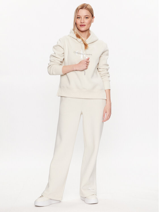 Calvin Klein Jeans Calvin Klein Jeans Sportinės kelnės J20J221296 Écru Relaxed Fit