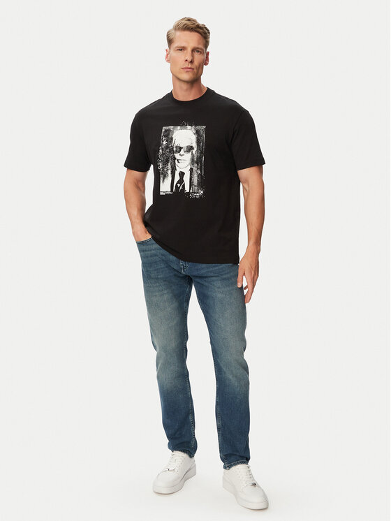 Karl Lagerfeld Jeans Karl Lagerfeld Jeans Marškinėliai B3M17006 Juoda Regular Fit