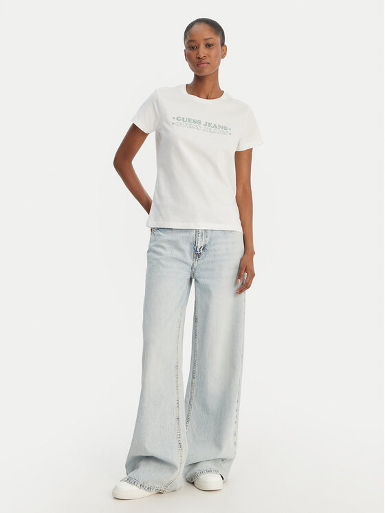 Guess Jeans Guess Jeans T-Shirt W6GIC5 K8HM0 Bílá Regular Fit