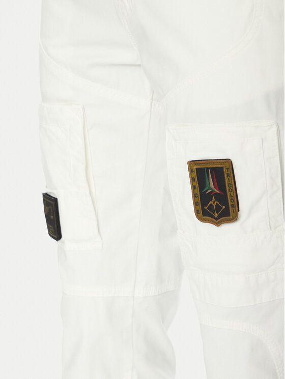 Aeronautica Militare Aeronautica Militare Bavlnené nohavice 251PA1387CT1493 Biela Regular Fit