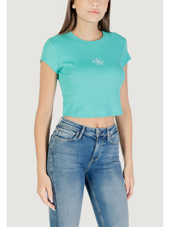 Calvin Klein Jeans Calvin Klein Jeans T-shirt MONOGRAM BABY TEE Turchese Casual Fit