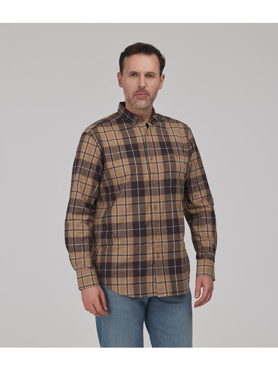 Lee Cooper Lee Cooper Koszula NEW TENBY Brązowy Comfort Fit