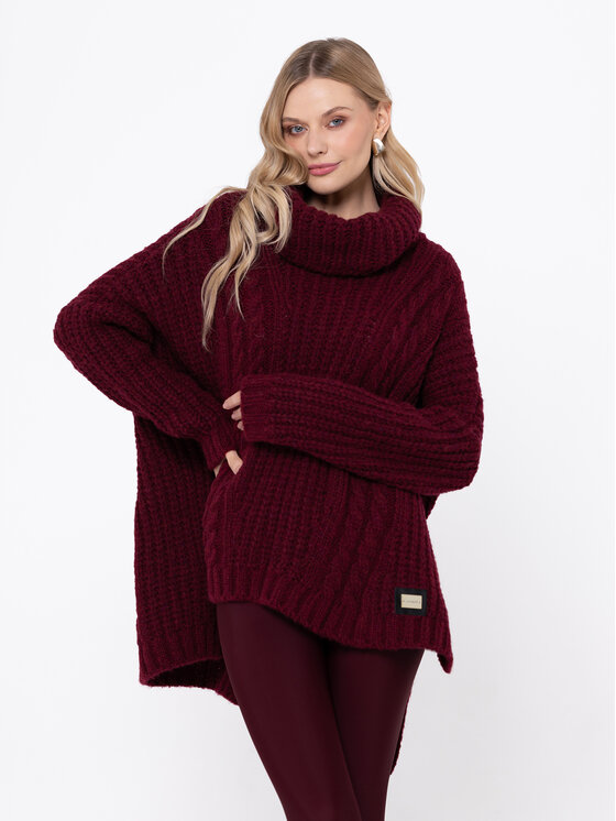 LIDIA KALITA LIDIA KALITA Golf Elysee Bordowy Oversize