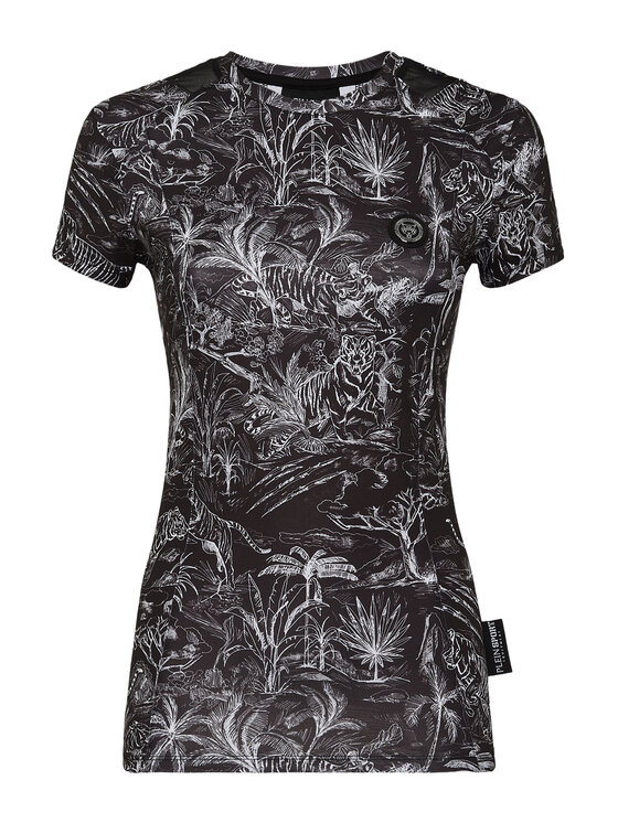 Plein Sport Plein Sport T-Shirt 14225 Czarny Skin Tight Fit