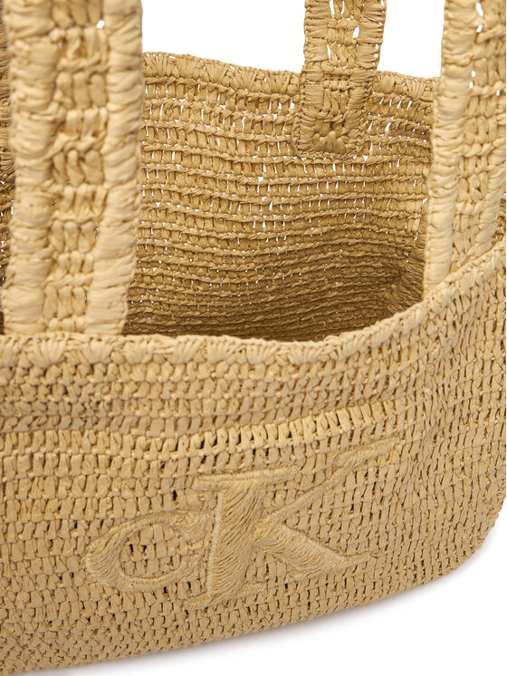 Calvin Klein Calvin Klein Torbica Bold Ck Raffia Medium Tote LV04F3447G Smeđa