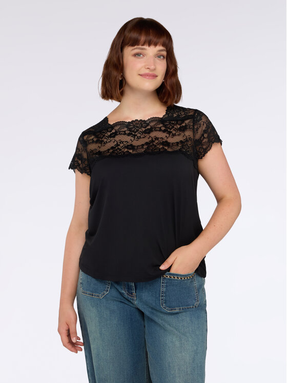 Fiorella Rubino Fiorella Rubino Bluzka G093L108580N033 Czarny Regular Fit