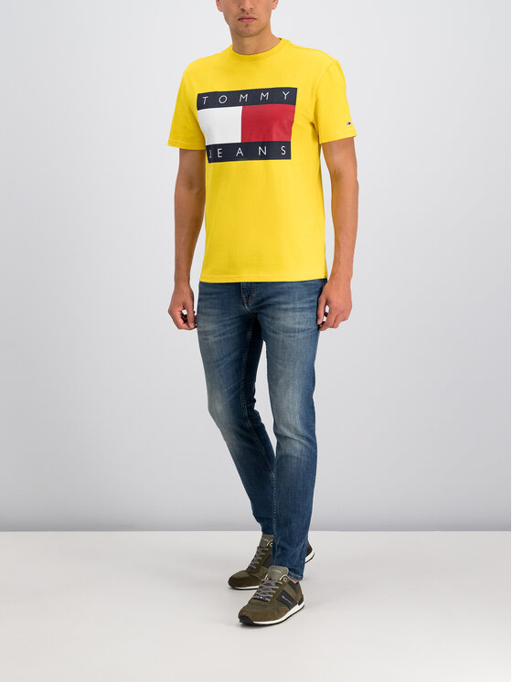 Tommy Jeans Tommy Jeans T-Shirt Flag Logo DM0DM07009 Κίτρινο Regular Fit