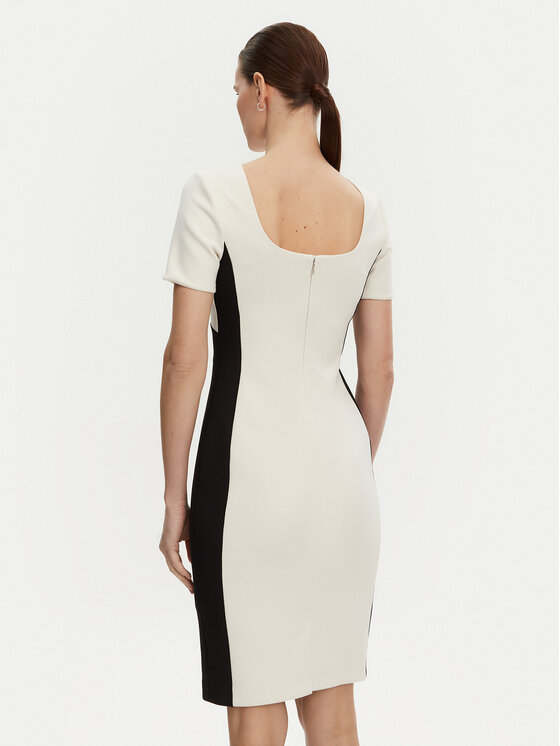 Calvin Klein Calvin Klein Sukienka koktajlowa K20K208161 Écru Slim Fit