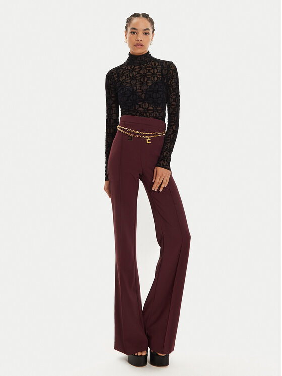 Elisabetta Franchi Elisabetta Franchi Medžiaginės kelnės PA-T35-46E2 Vyšninė Regular Fit