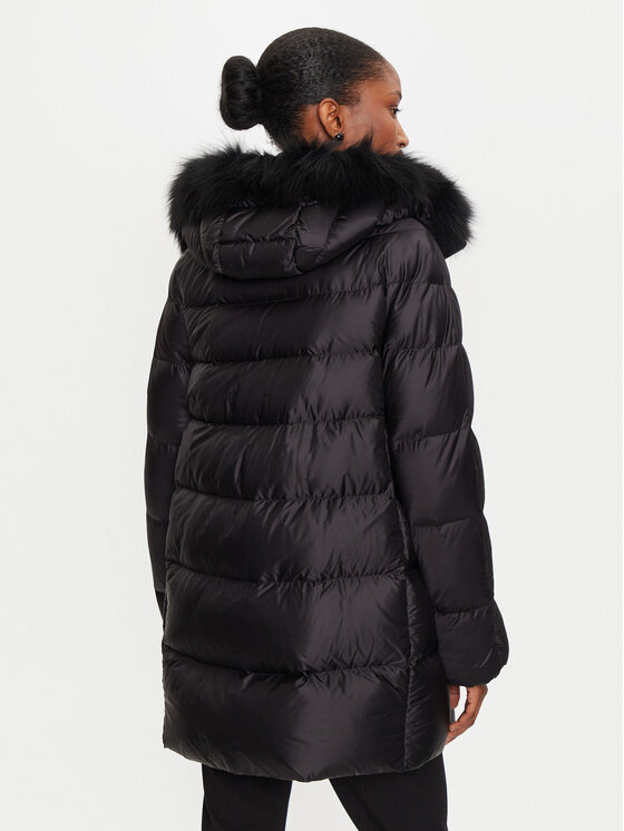 Hetregó Hetregó Пухено яке Hanna 8N602F Черен Regular Fit