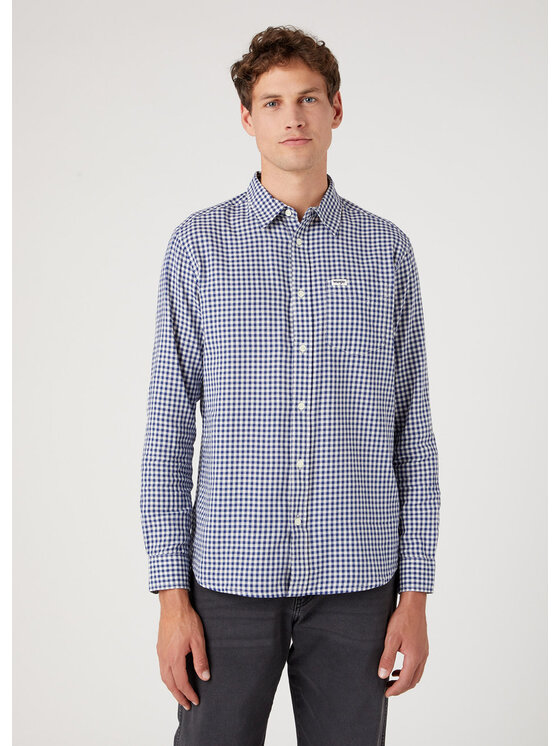 Wrangler Wrangler Camicia 1 POCKET SHIRT Blu Regular Fit