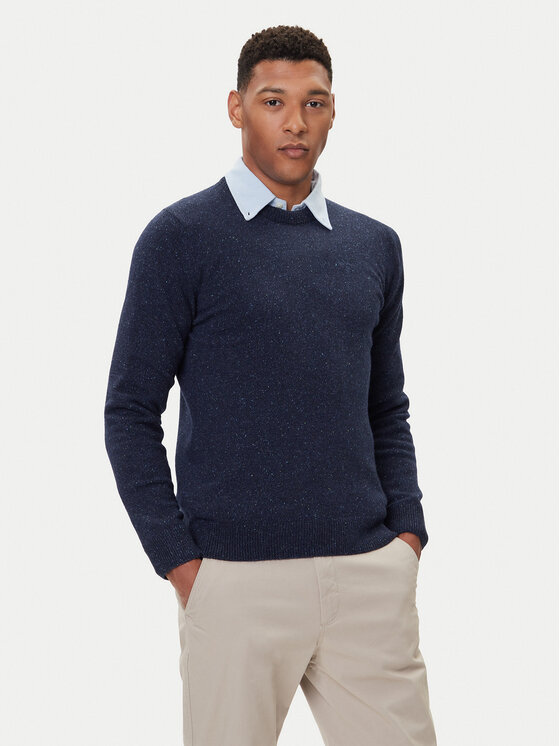 Barbour Barbour Pulover Essential Tisbury MKN0844GY12 Bleumarin Regular Fit